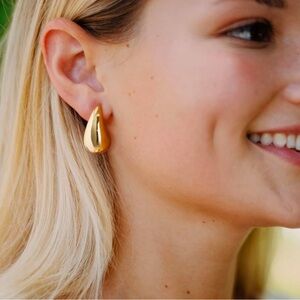 NEW Chunky Gold Teardrop Earrings for Women 
925 Sterling Silver Post